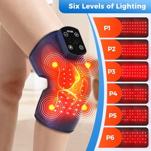 Miula Red Light Therapy & Vibration Massage Knee Brace: Wireless Rechargeable, with 660nm&850nm Light & Heating Function – Relief for Knee, Joint, Elbow & Shoulder Pain, Promotes Faster Recovery - Thumbnail 6
