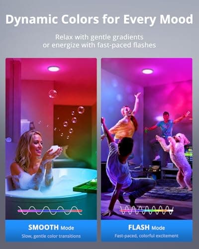 Combuh Rechargeable RGB Shower Lights - 12 Color Changing Ambient Light + Cool White, Motion Activated & Remote Control, Waterproof Cordless Wall Lamp LED for Closet, Pantry, Bedroom, 7.48 Inch - Thumbnail 3