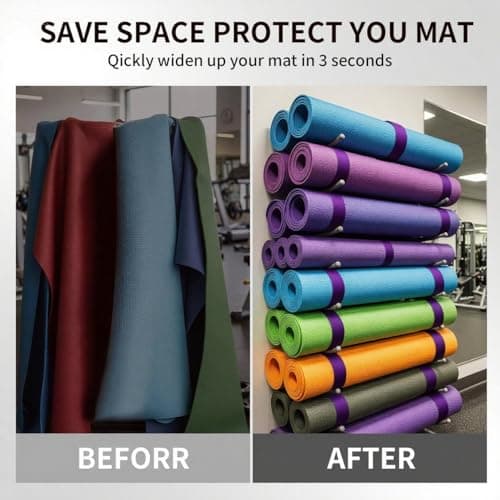 25" Long Yoga Mat Strap | Slap Band Holder for Carrying and Storage Mats | Tightly Rolled Scrunchie for Yoga Essentials Accessories (Purple) - Thumbnail 5