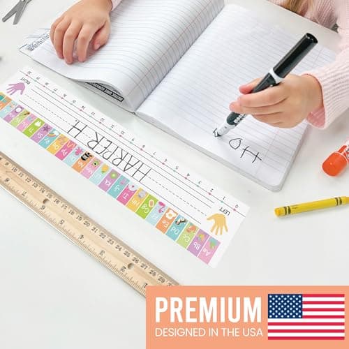 Hadley Designs Desk Name Tags for Classroom –25 Student Name Tags for Desks, 13x3 Name Plates for Classroom Decor, Teacher Supplies, Pastel Nametags, 1st-3rd Grade Kindergarten Preschool Must Haves - Thumbnail 2