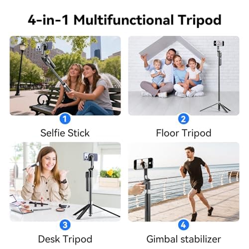 Magnetic Auto Face Tracking Tripod, 70.9” Magsafe Phone Tripod with 360°Rotation 5-Gesture Control, Wireless Remote, Magnetic Mount, Ideal for Vlogging, Live Streaming, Travel and Content Creation - Thumbnail 6
