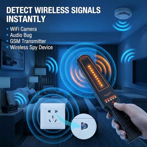 Hidden Camera Detector & GPS Tracker Finder – RF Signal Scanner with Magnetic Field Detection, Infrared Camera Lens Finder, Stranger Intrusion Alarm, Portable Anti Spy Device for Home, Hotel & Travel - Thumbnail 3