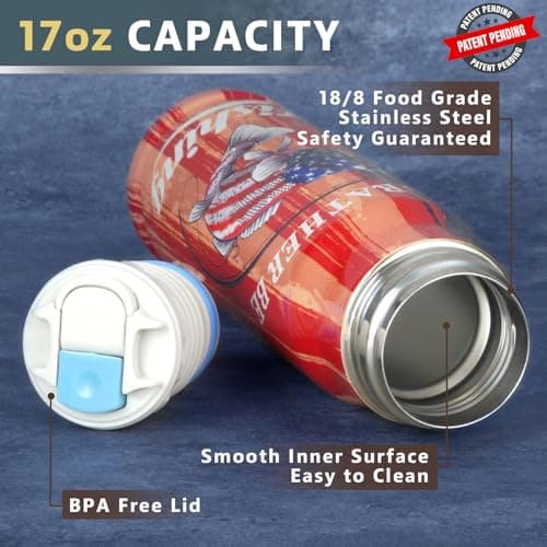 Funslive Fishing Gifts for Men Dad - Easter Anniversary Birthday for Husband Mens Gifts Ideas - 17 oz Cool Bullet Tumbler Presents - Gift for Mens Who Have Everything - Husband Him Dad Gifts 2026 - Thumbnail 5