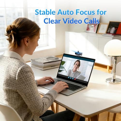 NEWORK 4K Webcam for PC with Stable Auto Focus, Smooth Video, 2 Noise-Cancelling Microphones, USB Plug & Play, Ideal for Online Teaching, Meetings, and Remote Communication - Thumbnail 3