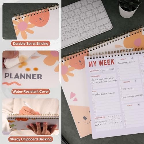 Weekly Planner Notepad 8.5x11 Inches – 52 Weeks Undated Dashboard Desk Pad for To-Do List, Schedule & Notes – Productivity Planner for Work, School, Home & Busy Professionals (Colorful Smiles) - Thumbnail 5