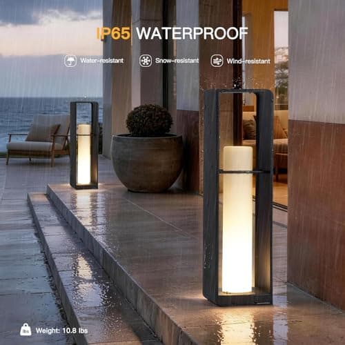 MVBT 28.7" Tall Outdoor Floor Lamp, Large Solar Lantern Waterproof, 3000K Solar Floor Lamp, Outdoor Lanterns for Porch, Patio Lights Solar Powered Free Standing for Yard Deck Garden Pathway Walkway - Thumbnail 6