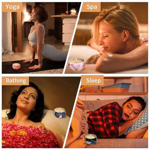 Christmas Candles Gifts for Women, Primevolve Scented Candles Set for 12 Bulk Home Aromatherapy, Strongly Fragrance Long Lasting Portable Travel Tin for Spa Bath Yoga - Thumbnail 4