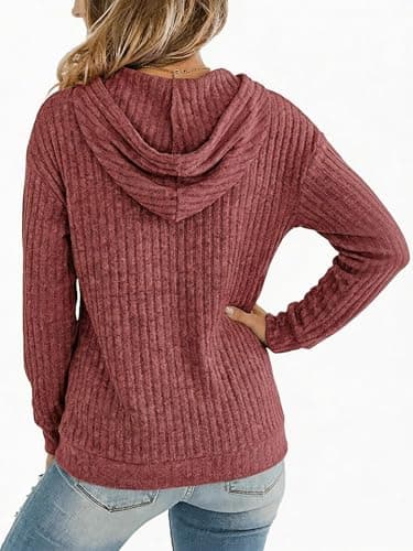 STOLKISS Women’s Casual Hoodies Shirts Long Sleeve Lightweight Fall Pullover Tops Solid Velvet Loose Sweatshirt with Pockets - Thumbnail 5