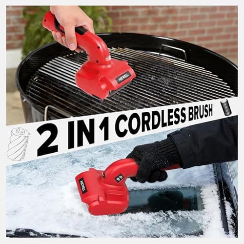 Electric Grill Brush and Ice Scraper Brush, BBQ Grill Brush for Outdoor Grill with LED Light, Rechargeable Bristle Stainless Steel Grill Cleaning Brush - Thumbnail 2