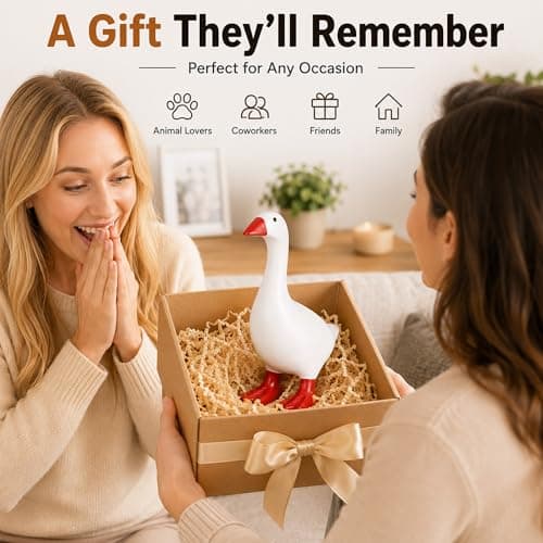 MAYIPLAY 7 Inch Desk Goose Desktop Goose Decor for Home Office Desk Tabletop Shelf Decorations Mini Porch Goose Housewarming Holiday Birthday Gifts for Women Friends Coworkers - Thumbnail 6