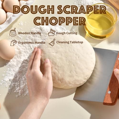 HAOCHUYI 9-Inch Round Bread Proofing Basket, Complete Sourdough Starter Kit, Essential Bread Making Tools, Perfect for Sourdough Baking, HAOCHUYI Gift Set - Thumbnail 6