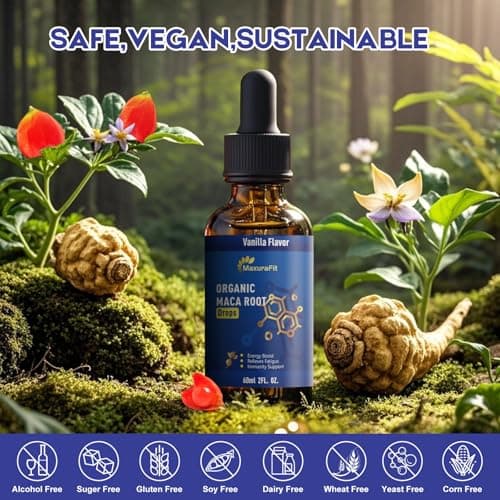 Maca Root Ashwagandha Liquid Drops - Maca and Ashwagandha Supplements with Goji Berry,Ginger Extract,L-Arginine and Magnesium Enhanced Energy 2 fl oz - Thumbnail 4