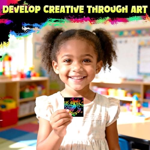 ZMLM 165 Pcs Rainbow Scratch Paper Art Notes - Crafts for Kids Ages 4-8, Classroom Prizes, 1st 2nd 3rd Grade School Activity Bulk, End of Year Student Gifts from Teacher - Thumbnail 4