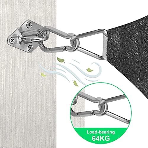 Morzejar Sun Shade Sail Hardware Kit 80pcs - 304 Stainless Steel Sunshades Canopy Installation Kit for Install Rectangle & Triangle Shade Sails Deck Garden Lawn Patio Outdoor Metal Sail Shade Hardware - Thumbnail 4