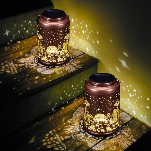 2 Pack Turtles Solar Lanterns Outdoor Waterproof - Mothers Day Gifts for Mom Grandma, Birthday Gifts for Women Solar Lights Outdoor Garden Decor for Outside, Patio, Outdoor, Yard