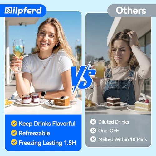 Nilpferd 360 Pack Reusable Ice Cubes for Drinks, BPA-Free Ice Packs for Lunch Boxes, Coolers, Refreezable Plastic Ice Cubes Without Diluting Drinks for Party Hosts & Outdoor Ice Baths Enthusiasts - Thumbnail 2