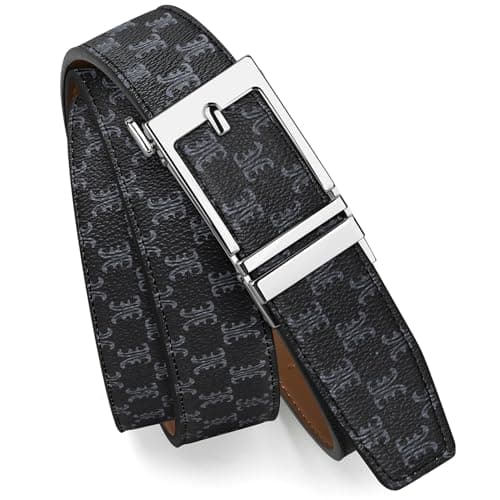 ITIEZY Ratchet Belt for Men - 1 3/8" Click Leather Belt for Dress and Casual, No Holes Adjustable Trim to Fit - Thumbnail 6