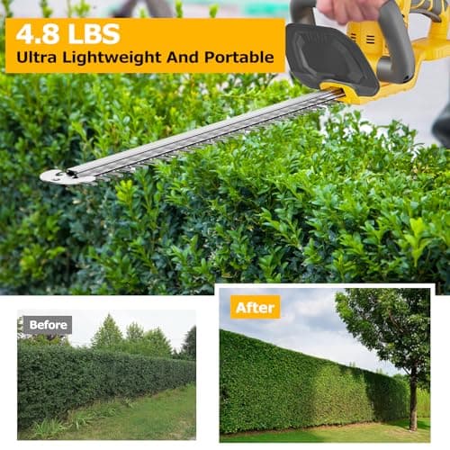 Hedge Trimmer Compatible for Dewalt 20V 60V DCB206 DCB609，Cordless Electric Hedge Trimmer with 1600RPM Brushless Motor, 22'' Dual-Action Blade with 3/5'' Cutting Capacity (NO Battery) - Thumbnail 5