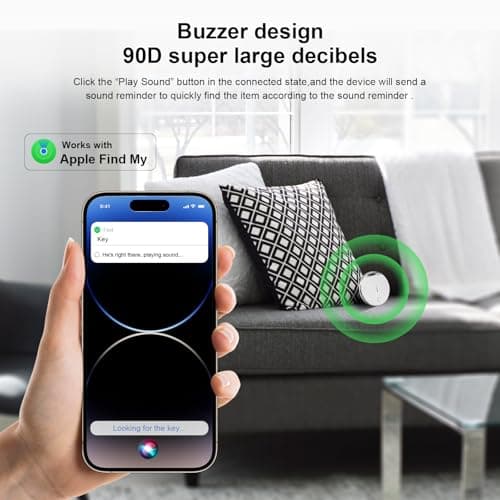 Two-Pack Key Finder with Sound Waterproof Locator, Compatible with Apple Find My (iOS only) pet Tracker, Anti-Lost Device, Luggage, Set up with iPhone or iPad with just one Click - Thumbnail 3