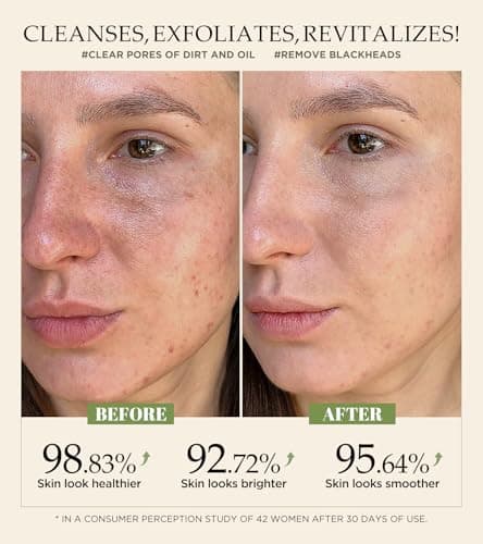 Revitalizing Exfoliation Face Scrub with Vitamin C and Turmeric – Gentle Exfoliating Face Wash for Blackheads, Pore Dirt & Dark Spots –Daily Balancing Facial Scrub for All Skin Types, 4.23 Fl Oz - Thumbnail 2