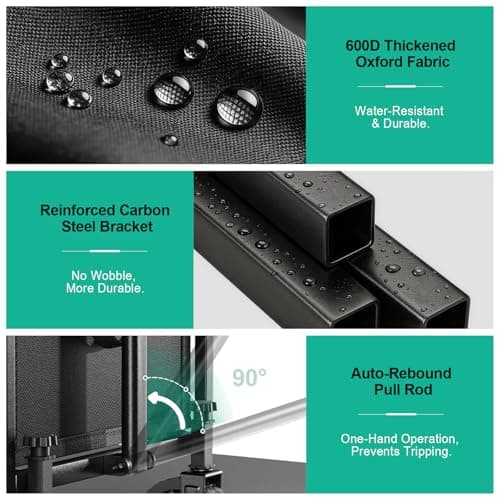 SUNNYFEEL Lightweight Folding Wagon Cart, 350LBS Portable Wagon Carts Foldable for Shopping Camping Garden Beach,Black - Thumbnail 3