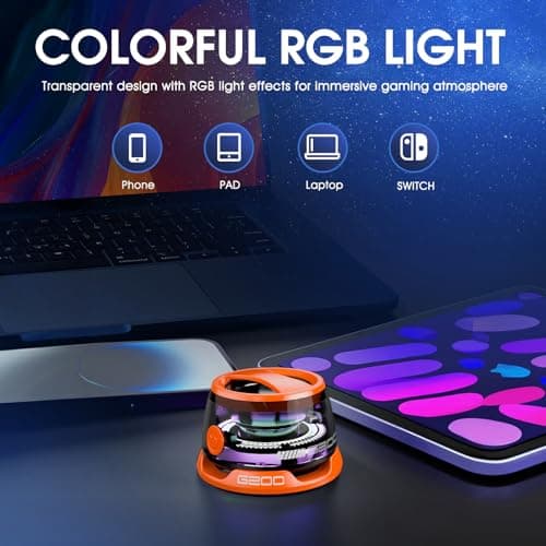 Magnetic Bluetooth Speaker,Small Bluetooth Speaker with Multi-RGB Color Light and Phone Holder for Metal Surface, Perfect Mini Speaker for Shower,Room,Bike,Car,Outdoor Gifts for Teens (1 Pack Orange) - Thumbnail 6