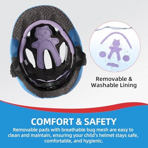 AUMENTAR Kids Bike Helmet with Built-in Sun Visor - 360° Adjustable Youth & Toddler Safety Gear for Cycling, Skating, Scooters - 2 Sizes for Ages 3-5-8-14 Years Child Infant Boys Girls S - Thumbnail 6