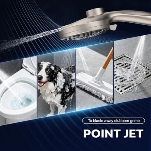 Shower Head with filtered Handheld High Pressure daul Shower Heads with Handheld Spray Combo and 10 Sprays Handheld Shower Head Detachable Shower head Built-in Magnetic Docking and Power Jets Nickel - Thumbnail 6