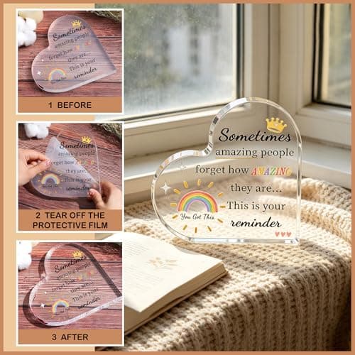 Inspirational Gifts for Women, Office Gifts for Coworkers Acrylic Plaque Sign Desk Decor Teen Trendy Stuff Christmas Stocking Stuffers - Thumbnail 3