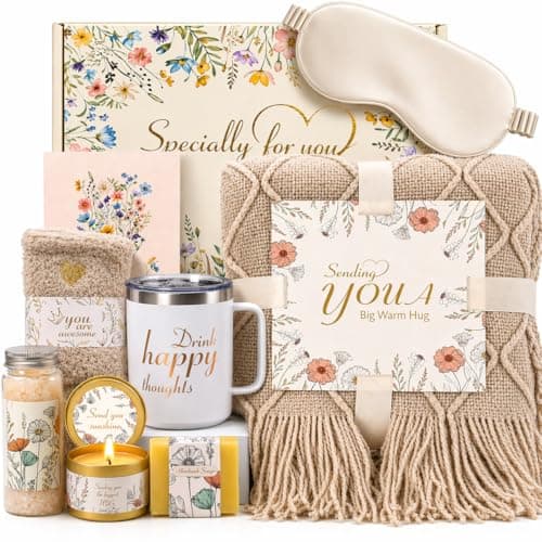 Get Well Soon Gifts for Women, Premium Sympathy Self Care Package, After Surgery Recovery Gift Basket, Spa Comfort Set for Sick Friends, Thinking of You Gift, Feel Better Gift for Mom with Blanket - Image 1