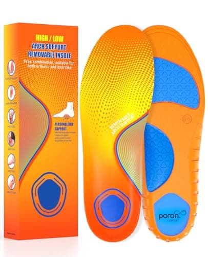 Plantar Fasciitis Insoles for Men & Women,High Arch Support Insoles for Pain Relief, 220+lbs Removable Insoles for Flat Feet,Birthday Gifts for Men Women Dad Mom,Stocking Stuffers Christmas Gifts（S - Image 1