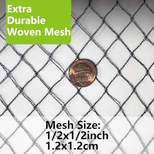 10x10ft Bird Netting, 1/2 inch Mesh, Heavy Duty Garden Netting for Fruit Trees, Blueberry Bushes, Vegetables, Extra Strong Woven Mesh Against Birds, Deer, Squirrels, Poultry and Other Animals - Thumbnail 3