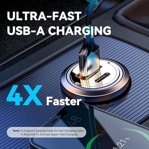 VTVKT Car Super Fast Charger, Dual USB Ports Phone Charger, Cigarette Lighter Adapter, PD30W & QC30W Car Charging for iPhone 16/15/14/13/12/11 Samsung Galaxy Huawei iPad - Thumbnail 3