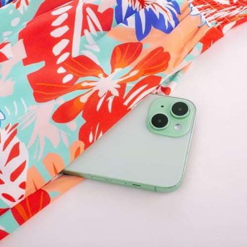 GRACE KARIN Womens Summer Floral Maxi Dresses 2026 Long Flowy Boho Dress Beach Vacation Sundresses Casual Clothes with Pocket Green Red Leaves 2XL - Thumbnail 4