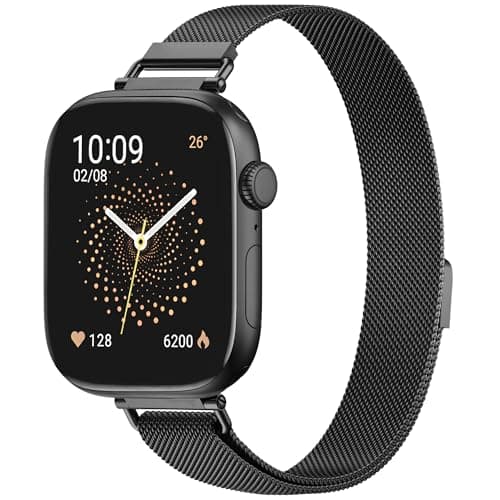 WADELIZ Ultra-Slim Milanese Loop Compatible with Apple Watch Band for Women 42mm 41mm 40mm 38mm 46mm 45mm 44mm, 14MM Width Metal Mesh Strap with Strong Magnetic Lock, Lightweight Breathable Replacement Band for iWatch Series SE 11 10 9 8 7 6 5 4 3 2 1 - Image 1