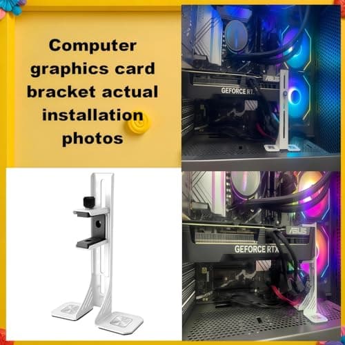 ACIDALIE White Anti-Sagging GPU Bracket - Compatible with RTX 5070/40/30 Series, Adjustable 30-118mm, Supports 78mm Thick GPUs, Magnetic Base + CD Glossy Decoration - Thumbnail 5