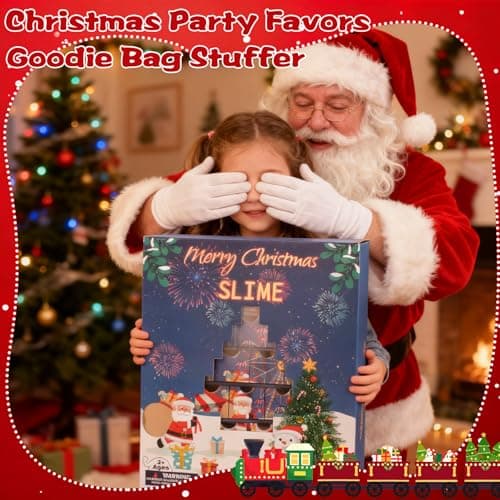 Christmas Tree Slime Advent Calendar 2025, Party Favors, Stocking Stuffers, 24 Days Surprise Slime Kit for Teens Boys Girls 5 6 7 8 9 10 11 12, Goodie Bag Stuffers, Christmas Gifts for Kids - Thumbnail 3