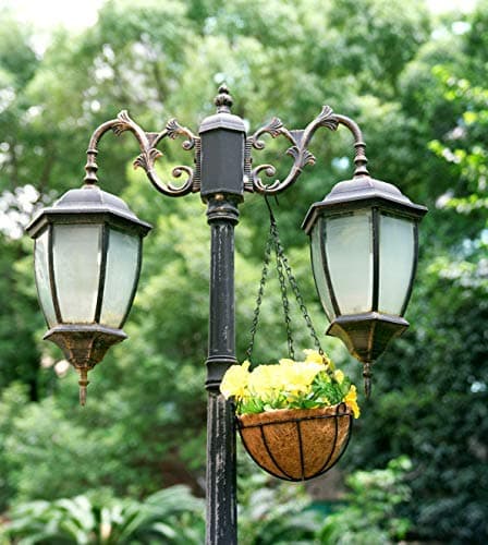 Kingbuy 14" Metal Hanging Basket with Coconut Liner – 6.5" Depth, Rust-Resistant Wire for Ferns & Herbs, Adjustable Chains & S-Hook for Balcony Porch Kitchen Window, 2 Pack - Thumbnail 4