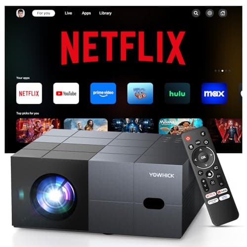 4K Projector with Built-in Apps, 1500 ANSI/Compatible with Netflix/Dolby Audio Smart Projector with WiFi 6 and Bluetooth 5.3,Outdoor Movie Proyector for Home Theater Gift for Her/Him - Image 1