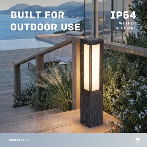 PAKEDANDUN 31.5" Outdoor Solar Lanterns Waterproof with IP65, 3000K Outdoor Floor Lamp, Large Floor Lamps with Remote Brightness & Timer Control, Outside Lantern Dusk to Dawn for Porch Patio Landscape - Thumbnail 6
