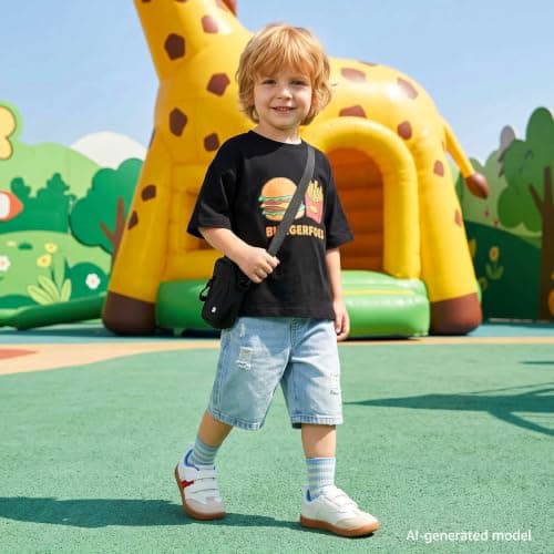 STQ KIDS Toddler Wide Toe Box Shoes Barefoot Boys Girls Sneakers Zero Drop Kid Tennis Running Shoes Lightweight First Walking Shoe Outdoor Activities School White Red Size 5 - Thumbnail 3