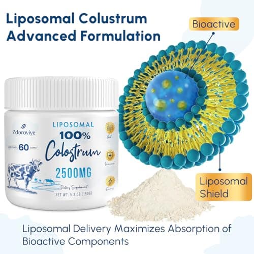 Zdoroviye Liposomal Bovine Colostrum Powder Supplement 2500 mg, Higher Absorption Than Regular Bovine Colostrum (60 Servings) - Thumbnail 3