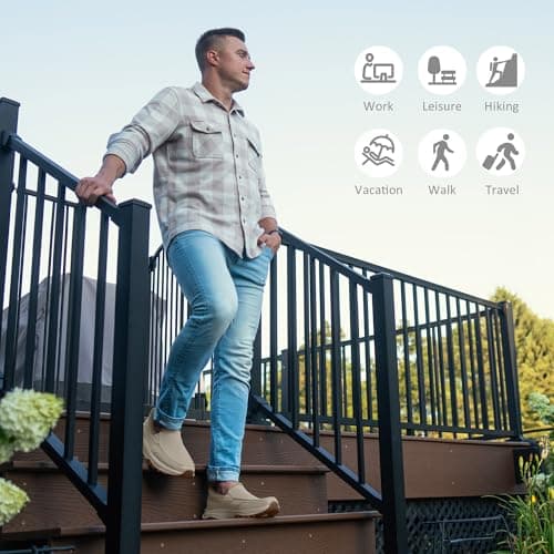 Coostar Slip On Shoes for Men Orthopedic Walking Loafers with Arch Support Canvas Shoe Casual Khaki Size 11 Wide - Thumbnail 6