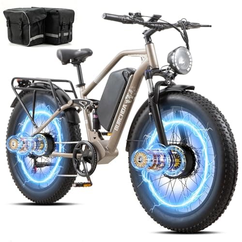 DAMSON Y3 5000W Dual Motor Electric Bike for Adults AWD, 52V 30Ah Battery, 40MPH Electric Bicycle, Up to 90 Mile Range, 26" Fat Tire Mountain Ebike, Full Suspension, Hydraulic Disc Brakes - Image 1