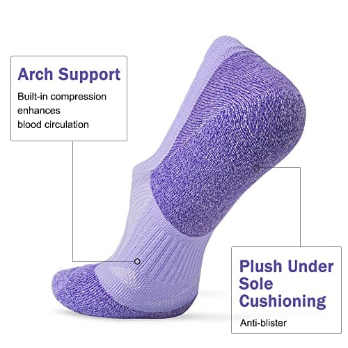 Gonii No Show Socks Womens Athletic Compression Running Low Cut Cushioned Socks 5 Pairs - Thumbnail 3