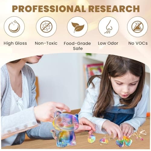 LEEYA RESIN Crystal Clear Epoxy Resin Kit 32OZ, No-Bubble, No-Yellowing, Self Leveling Resina Epoxica para Manualidades, Clear Resin Epoxy for Casting, Molds, Painting, Jewelry, Art Crafts 1:1 Ratio - Thumbnail 6