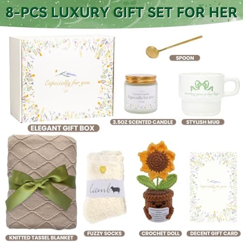 Get Well Gifts for Women Care Package - Surgery Recovery & Chemo Comfort Box, Feel Better Basket for Her After Miscarriage or Illness,Surgery Cancer, Encouraging Self-Care Gift(Green Khaki) - Thumbnail 2