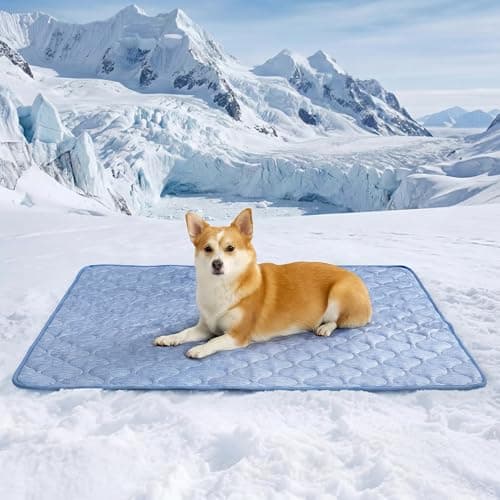 Cozy Bliss Deluxe Leakproof Cooling Blanket for Small Dogs Q-Max 0.5, Soft & Durable Washable Pet Cooling Mat for Hot Weather, Livingroom, Pet Throw & Couch Protector for Cats, Haze Blue, 25"x35" - Image 1