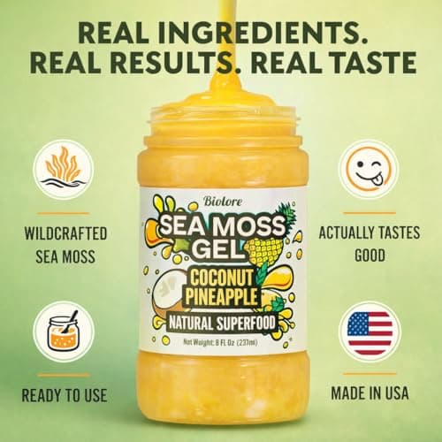 Biolore Sea Moss Gel Coconut Pinapple – Flavored Superfood with Natural Electrolytes – Wildcrafted Mango Jam Sea Moss, with Minerals, Vegan, Made in USA – 8oz Trial Size - Thumbnail 3