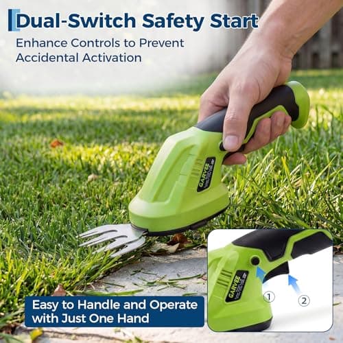 2-in-1 Electric Handheld Hedge Trimmer, Cordless Grass Shear & Shrub Trimme, Lightweight Rechargeable Bush Trimmers, with Type-C Cable, Dual Safety Switch, Brushless Motor, for Yard, Lawn, Garden - Thumbnail 6